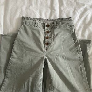 Everlane Button-Fly Wide Leg Chino Green